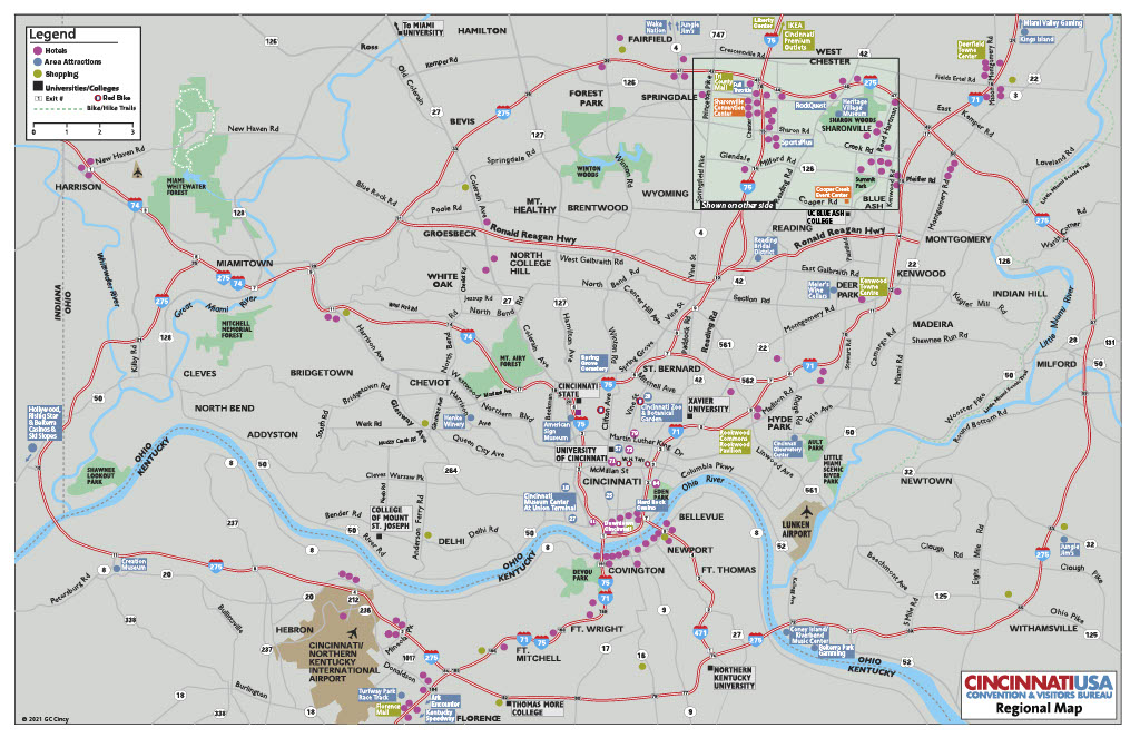 Attractions Map - Sharonville Convention Center  Cincinnati, OH